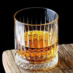 6 Pcs Stripped Crystal Whiskey Glasses