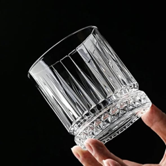 6 Pcs Stripped Crystal Whiskey Glasses