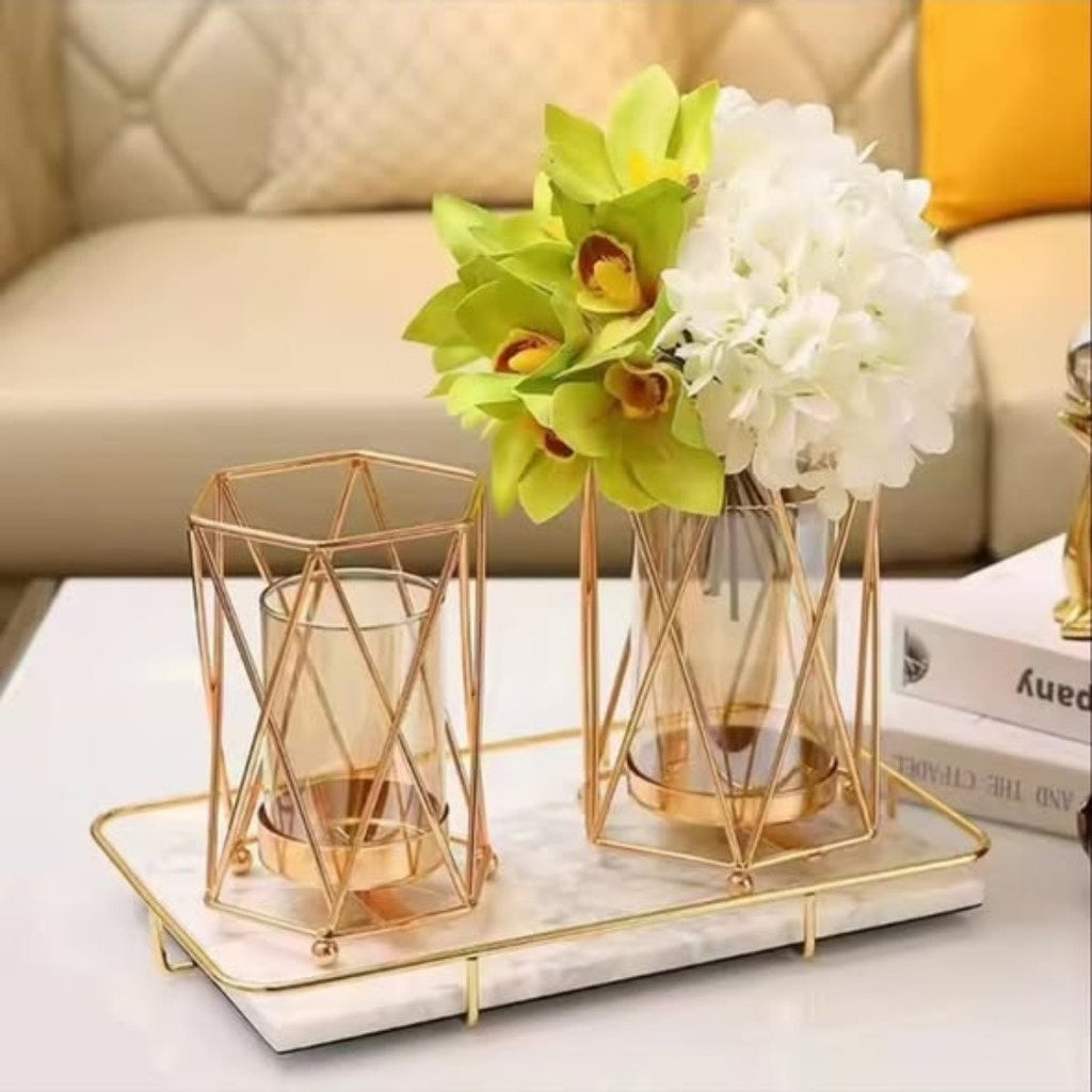 Metal Golden Flower Vase