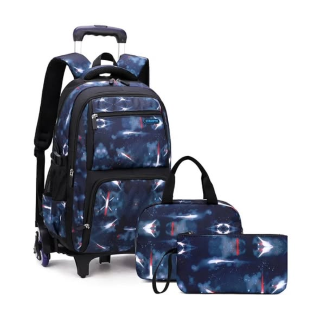 3 Wheel Rolling Trolley School Bag