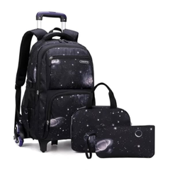 3 Wheel Rolling Trolley School Bag