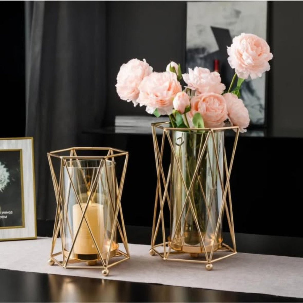 Metal Golden Flower Vase