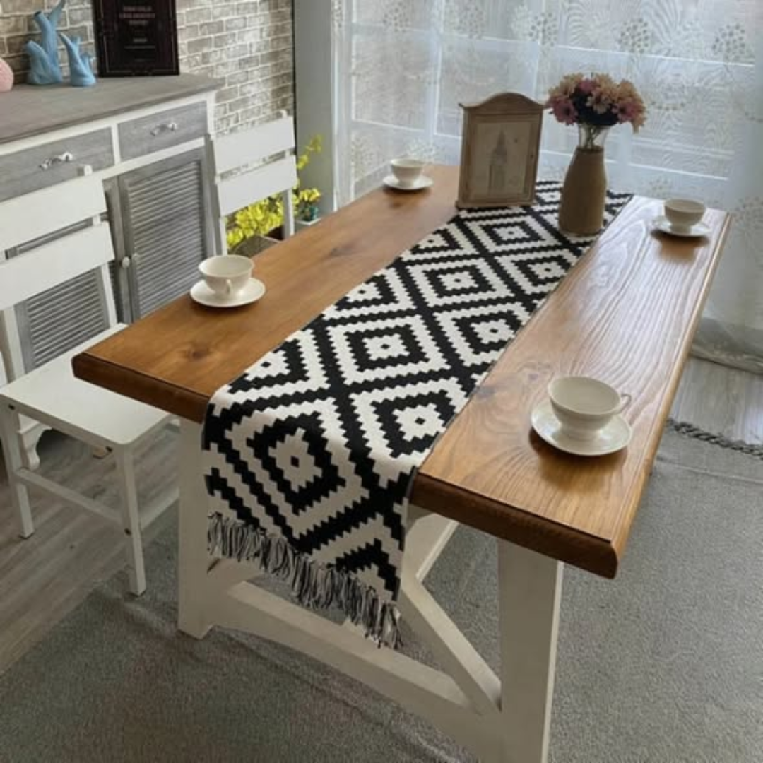 Nordic Style Geometric Table Runner
