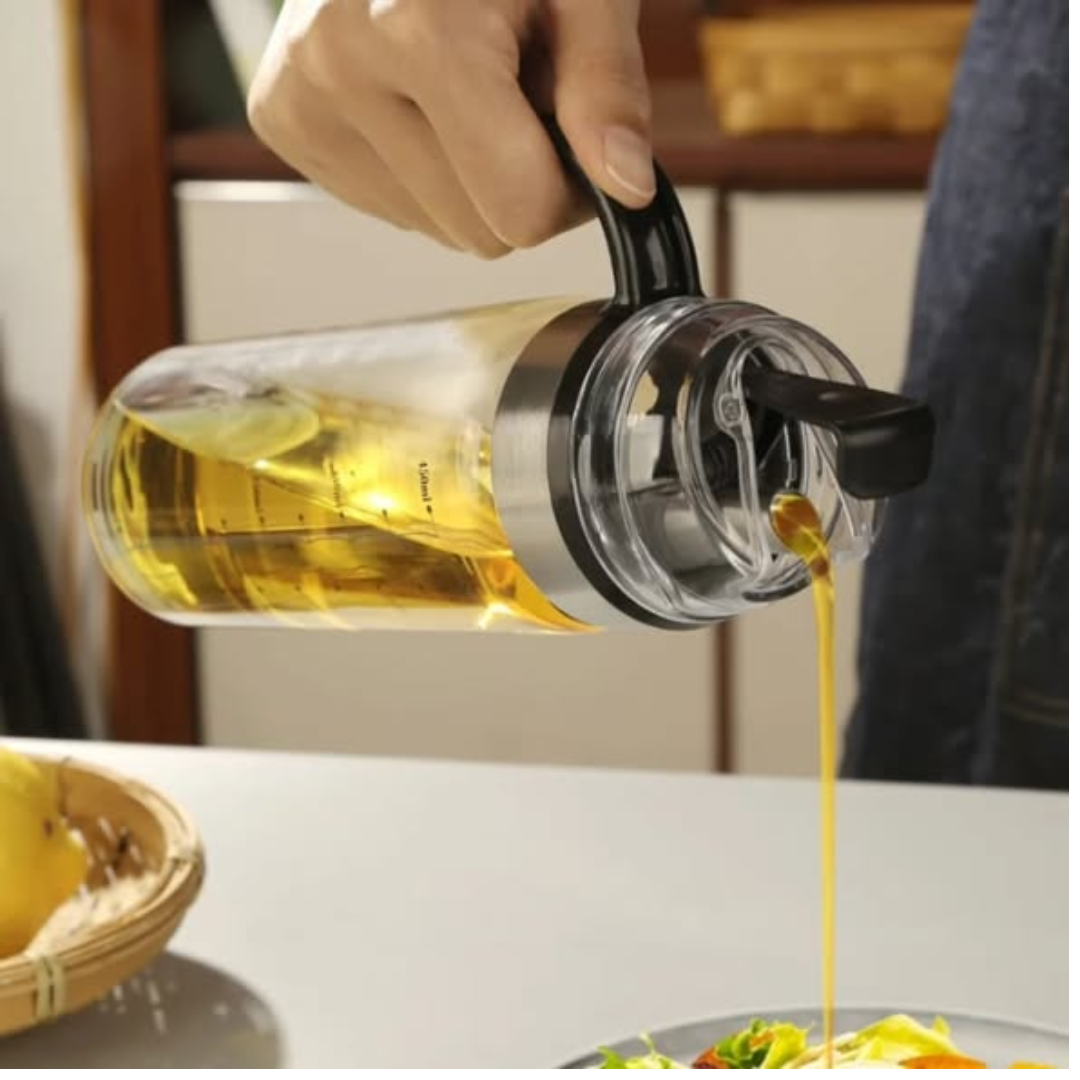 Auto open oil bottle/dispenser