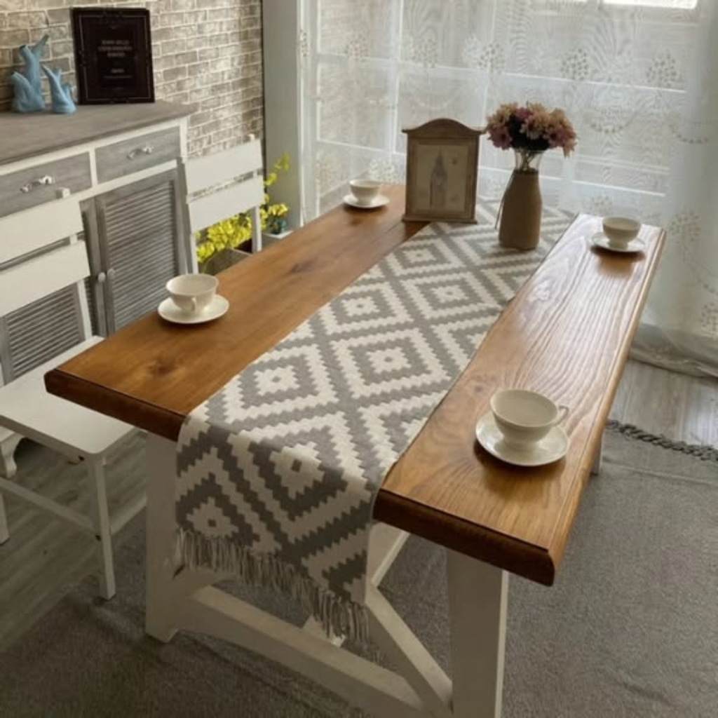 Nordic Style Geometric Table Runner