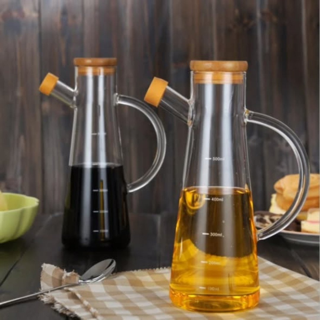 Glass oil/vinegar jar