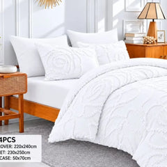 Rose Print Tufted Duvet Covers