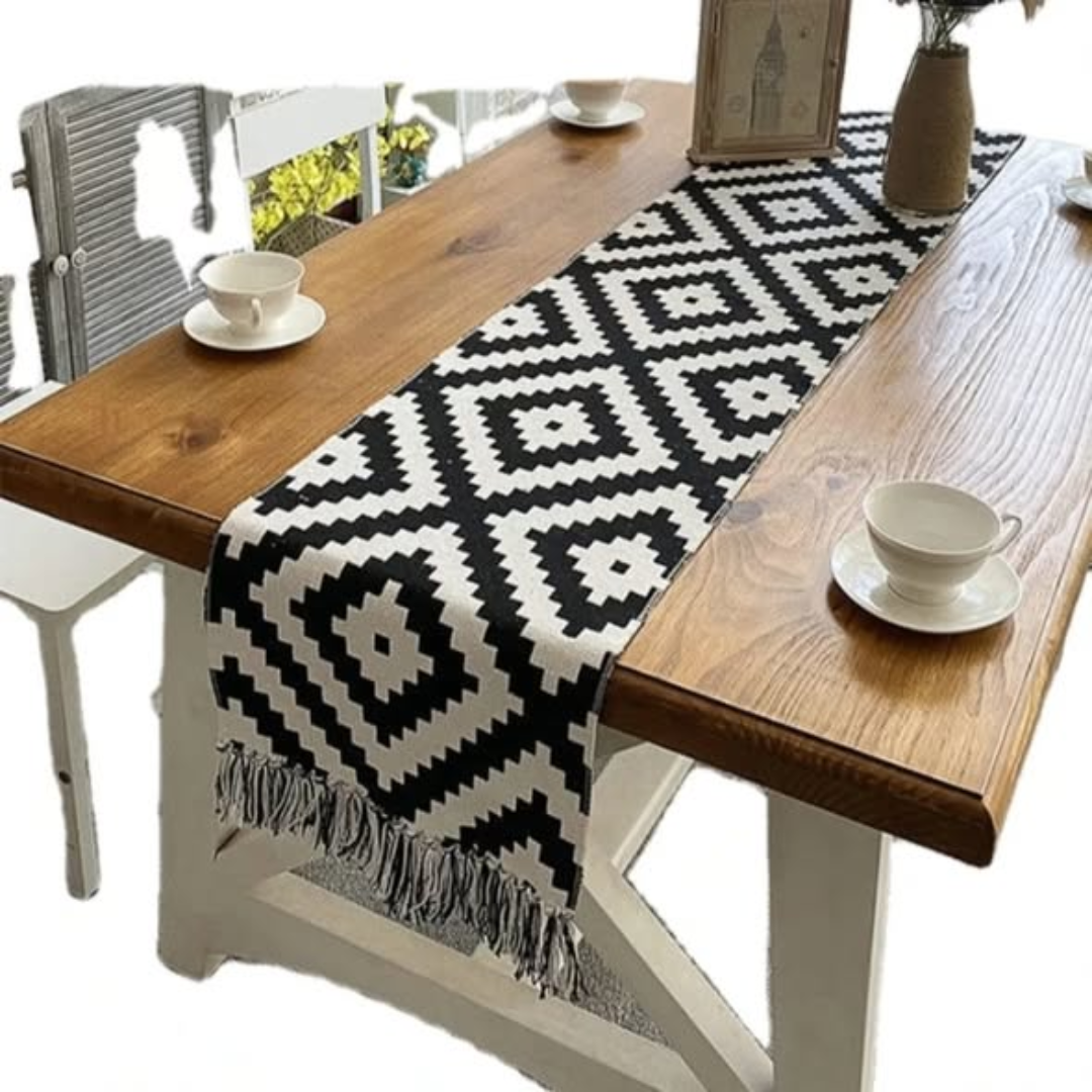 Nordic Style Geometric Table Runner