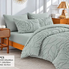 Rose Print Tufted Duvet Covers