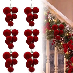 6 Piece Set Burgundy Christmas Balls