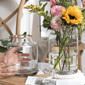 Clear Glass Vase with a Touch of Gold