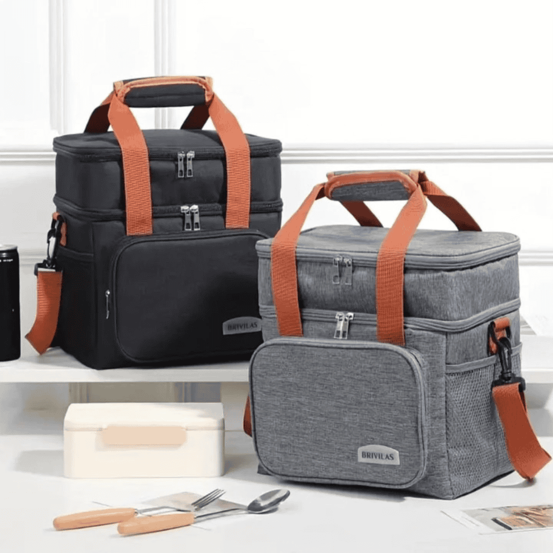 Double Compartment Insulated Lunch Bag