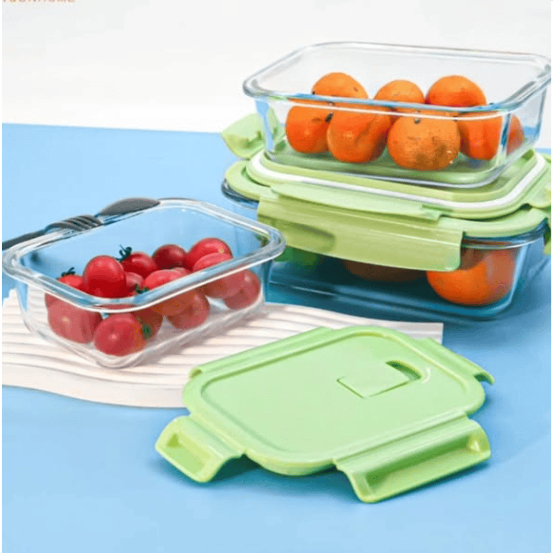 3pcs High Borosilicate Food Containers