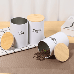 3pcs Airtight Canister Set With Bamboo Lids