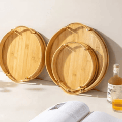 3pcs Multi-functional Bamboo Food Storage Trays
