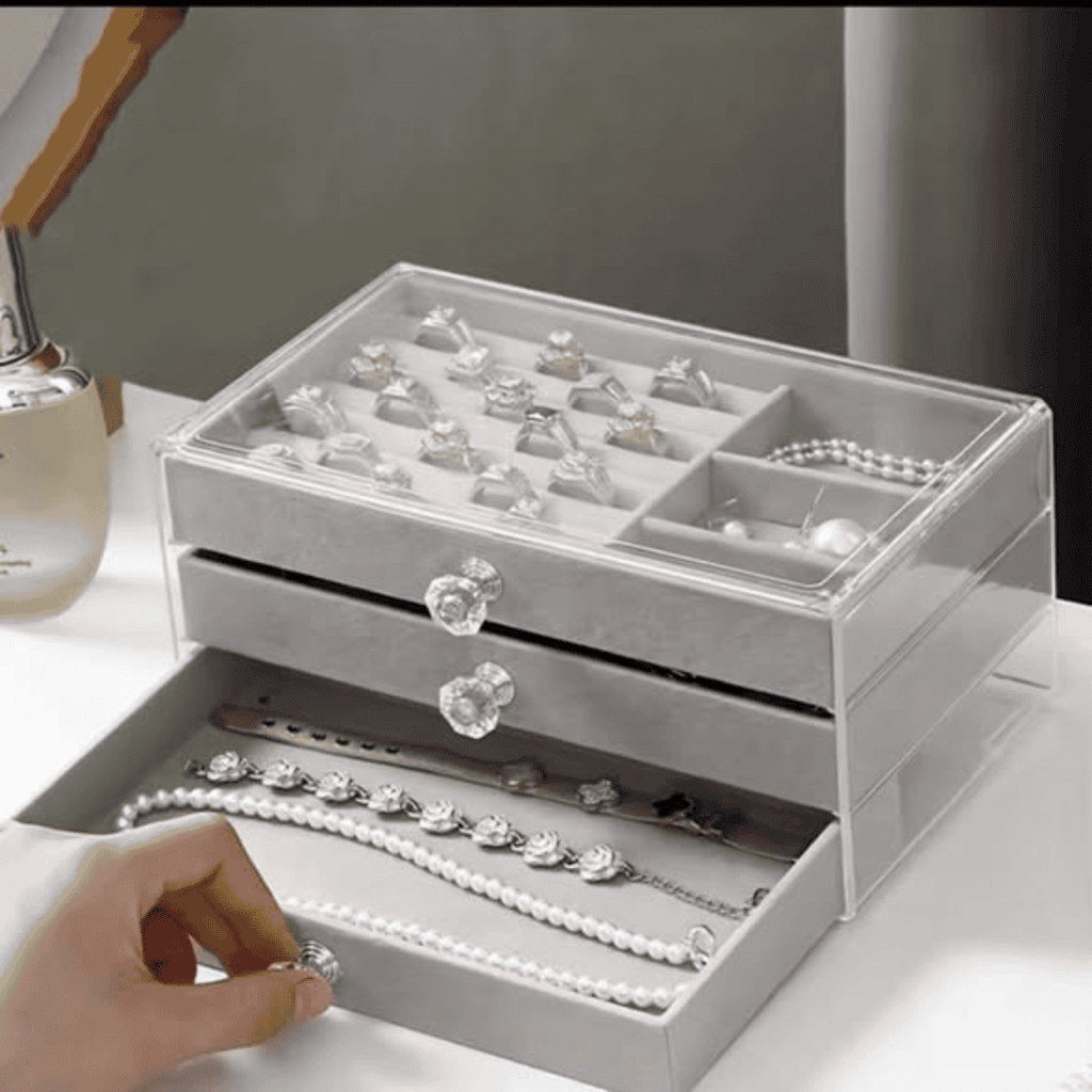 3-Layer Flannel Jewelry Box Drawer