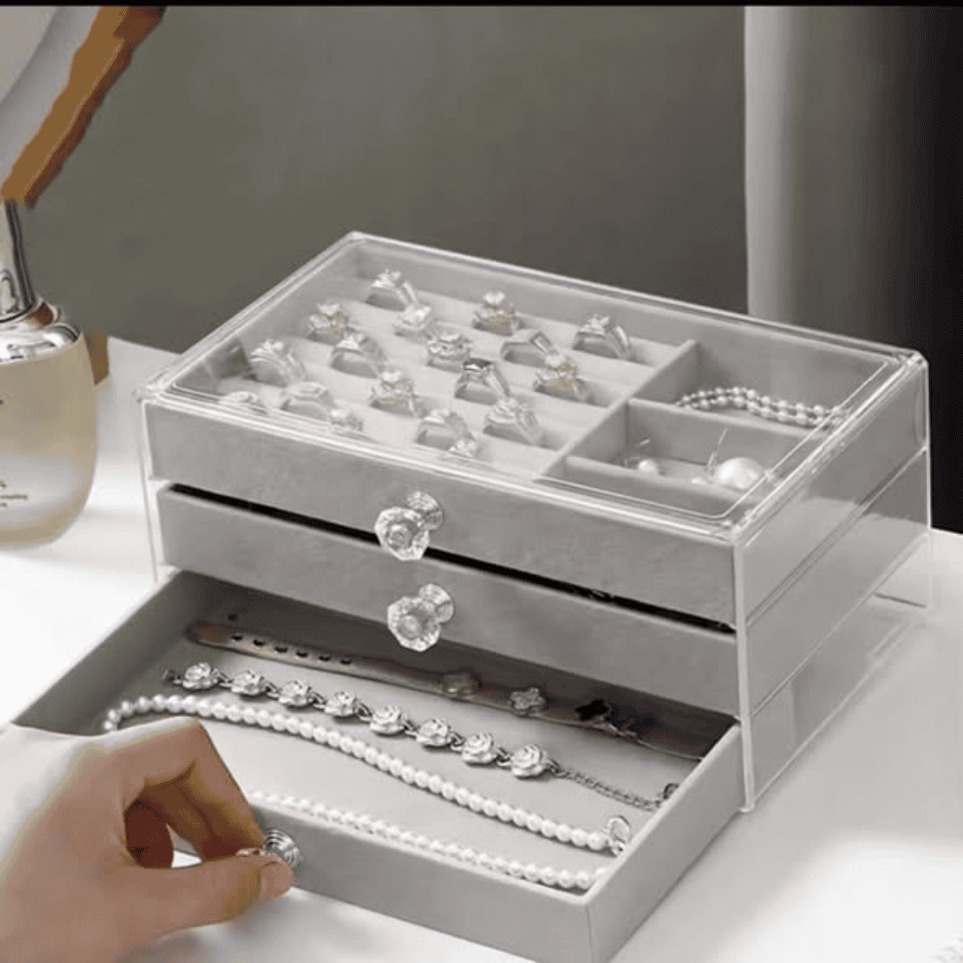 3-Layer Flannel Jewelry Box Drawer