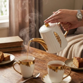 Gold Detail Kettle + 4pc Cups