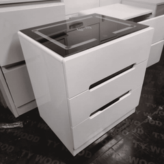 Bedside Table with LED Lighting and Smart Charging Interface