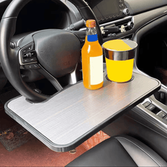 Wooden Slotted Steering Wheel Table Tray
