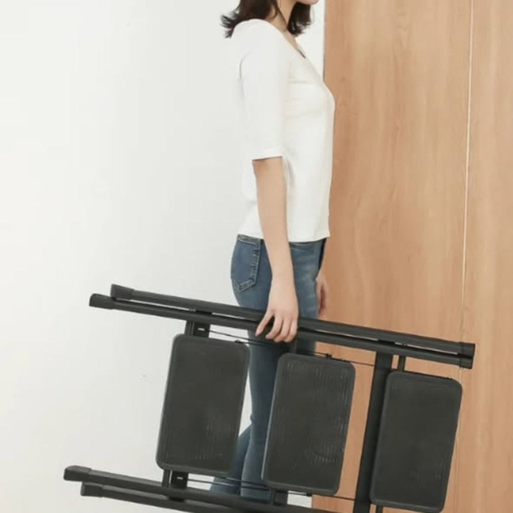 3-Step Black Foldable Ladder