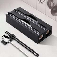 2 in 1 Bamboo wrap dispenser with cutter