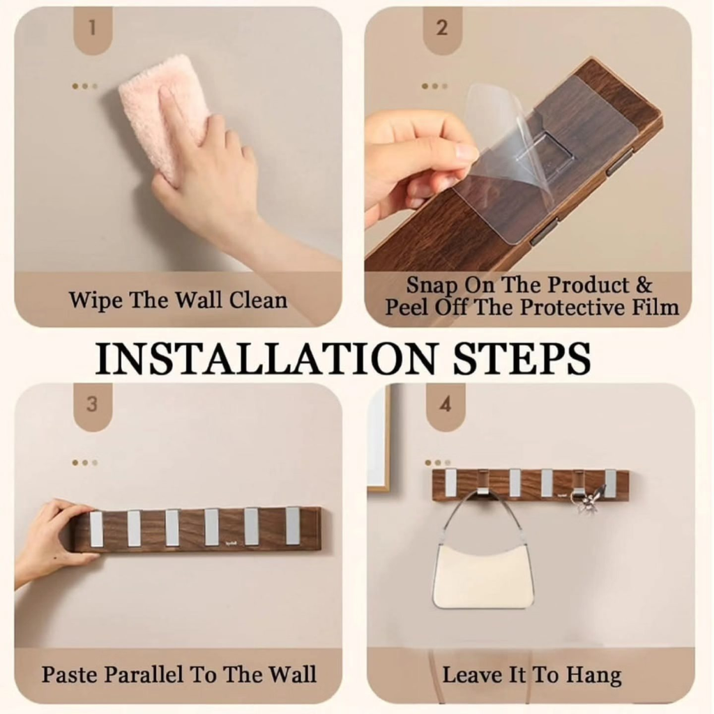 Multifunctional Wood-Finish Hook