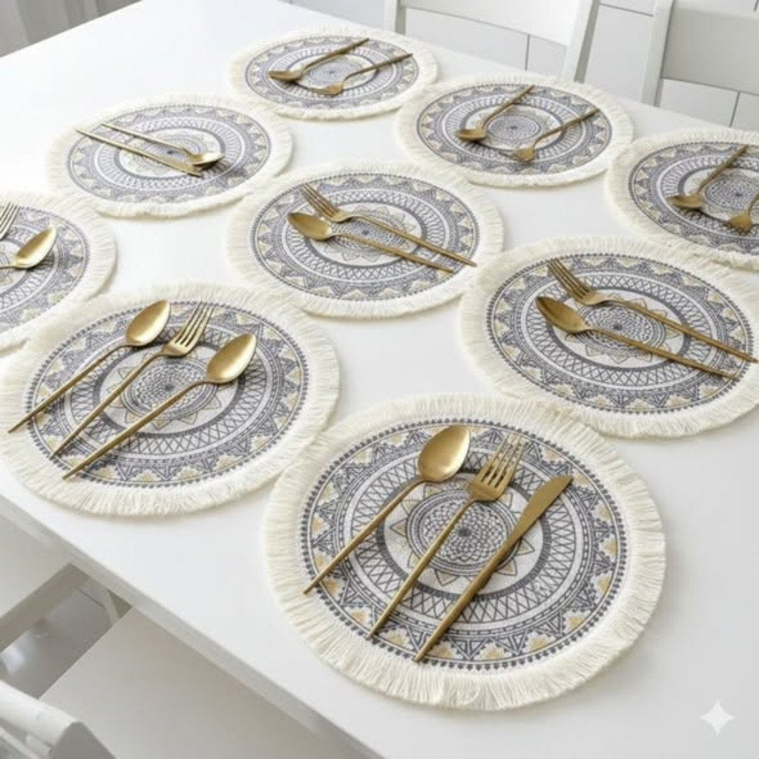 6Pcs Boho Style Jute Table Place Mats