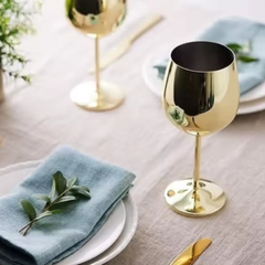 Golden Red Wine Glasses