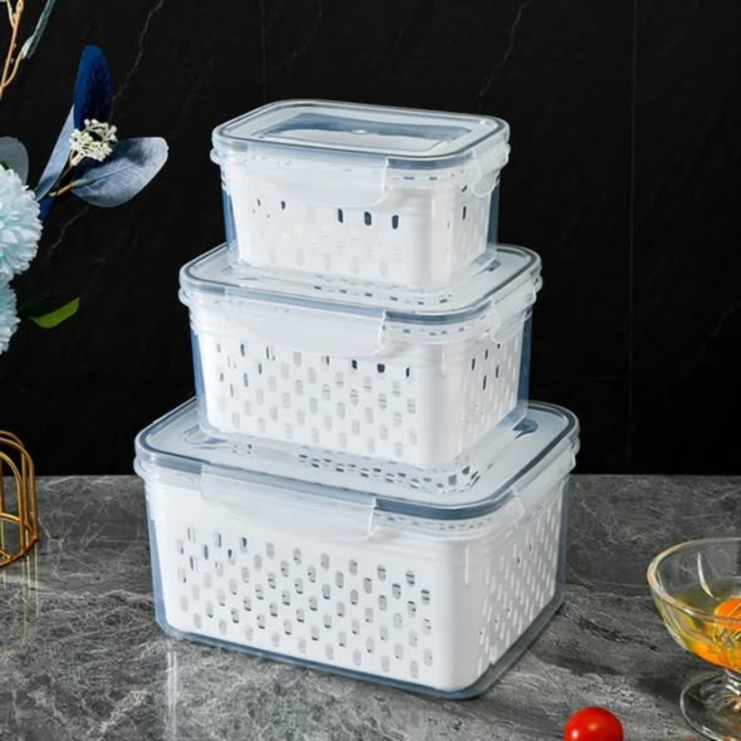 3pc Double Drain Basket