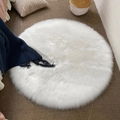 Shaggy white faux fluffy fur rag