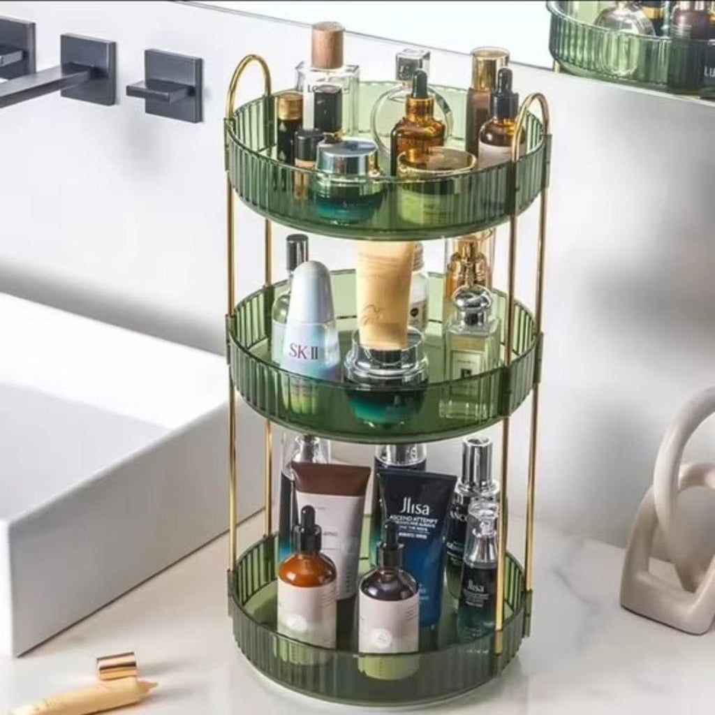 360 Degree 3 Tier Rotating Multifunctional Transparent makeup/Cosmetic organizer