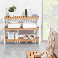 3 Layer Natural Bamboo Shoe rack/ Storage Organizer