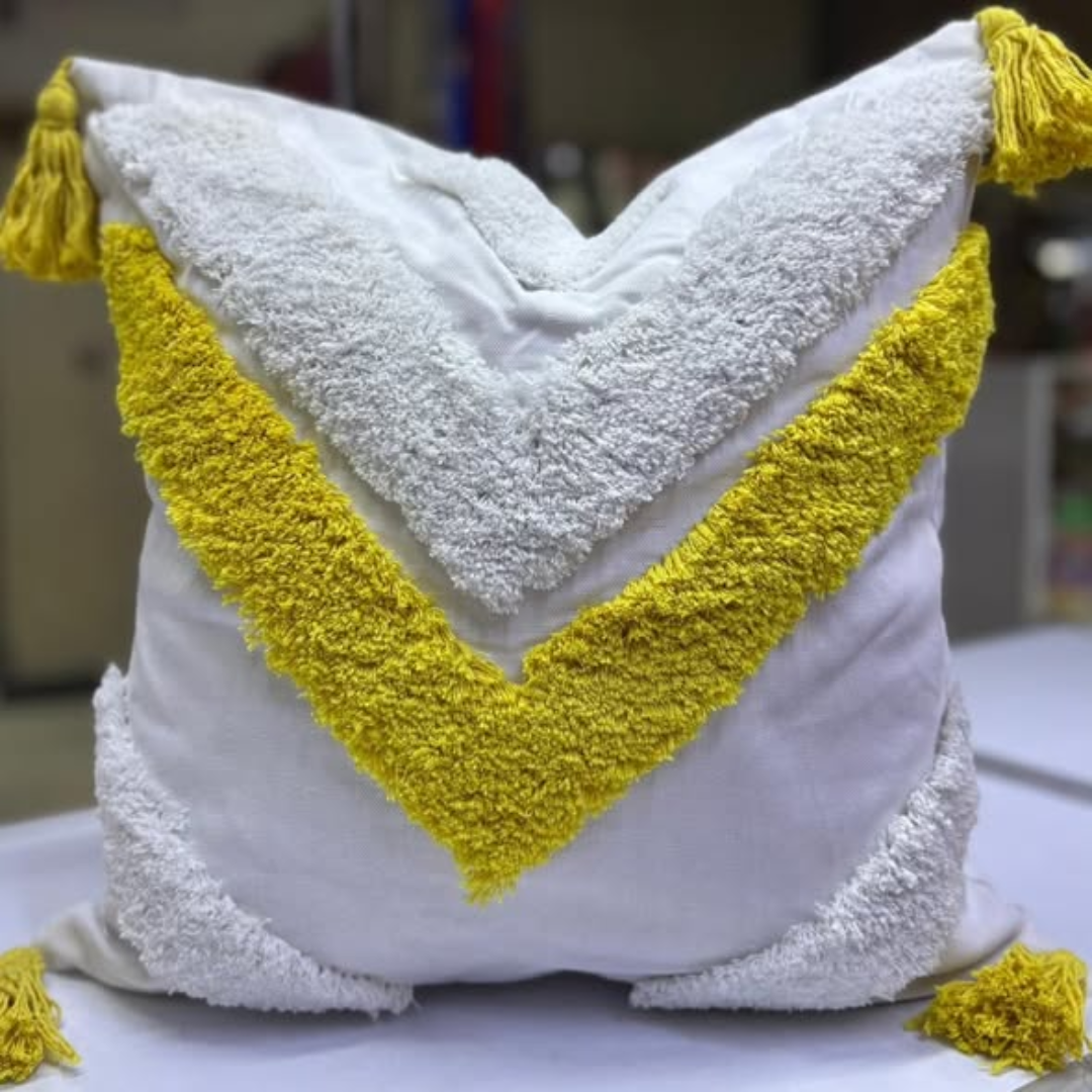 Throw pillow covers with tassels