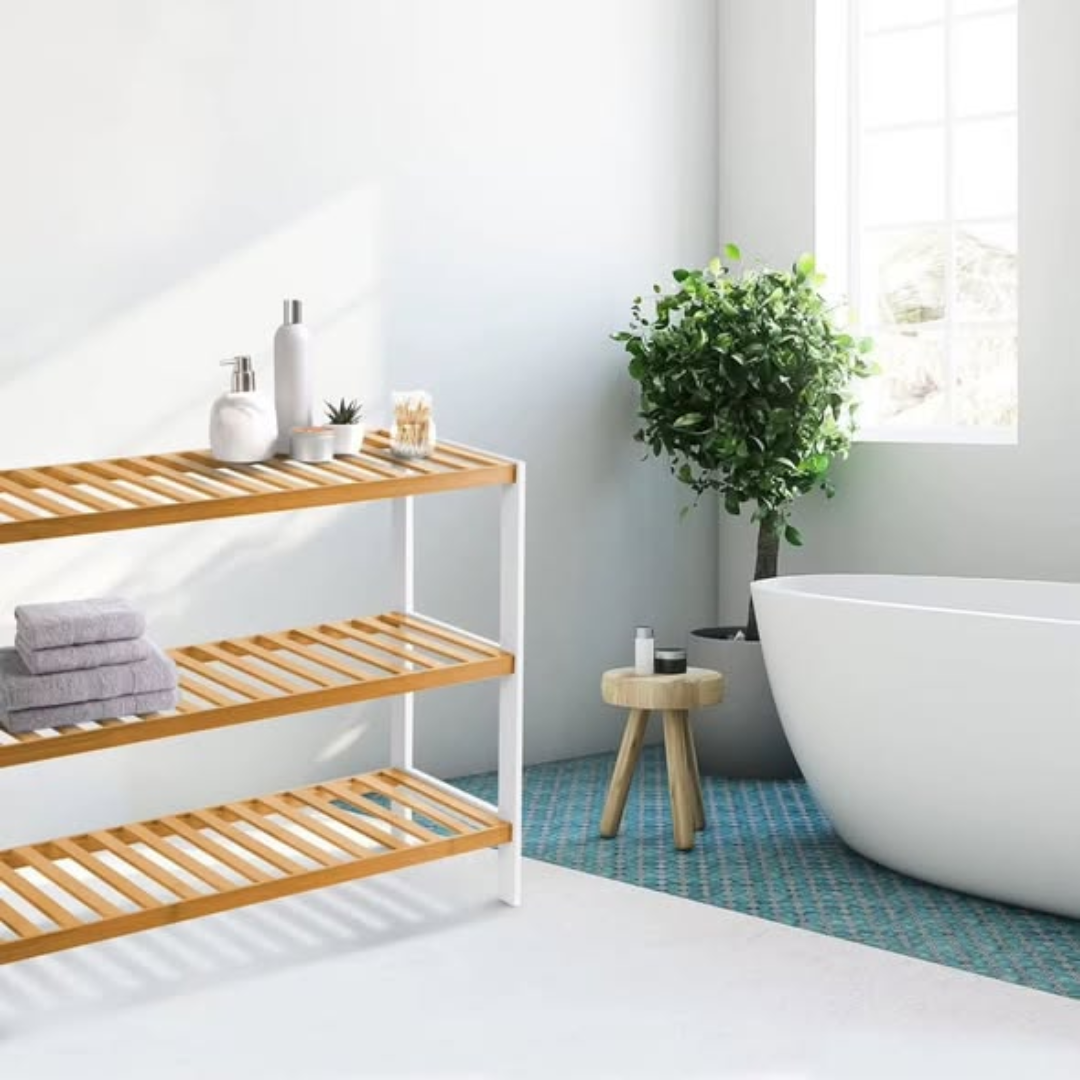 3 Layer Natural Bamboo Shoe rack/ Storage Organizer