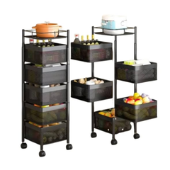 Square Fruit Rack with Wheels