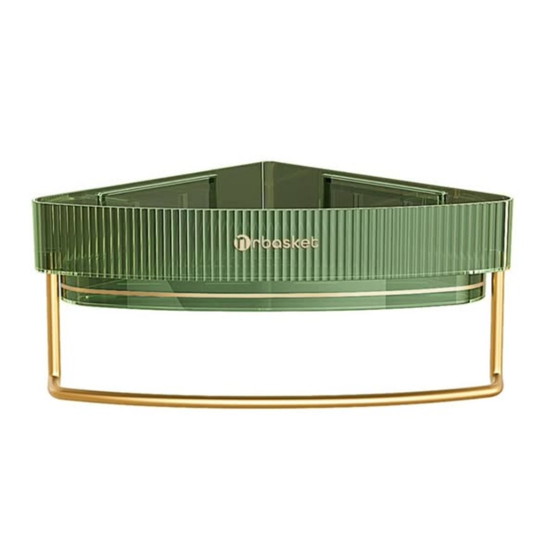 Acrylic Corner Shelf with Towel Bar and Hooks