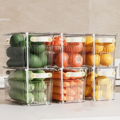 Stackable acrylic fridge containers