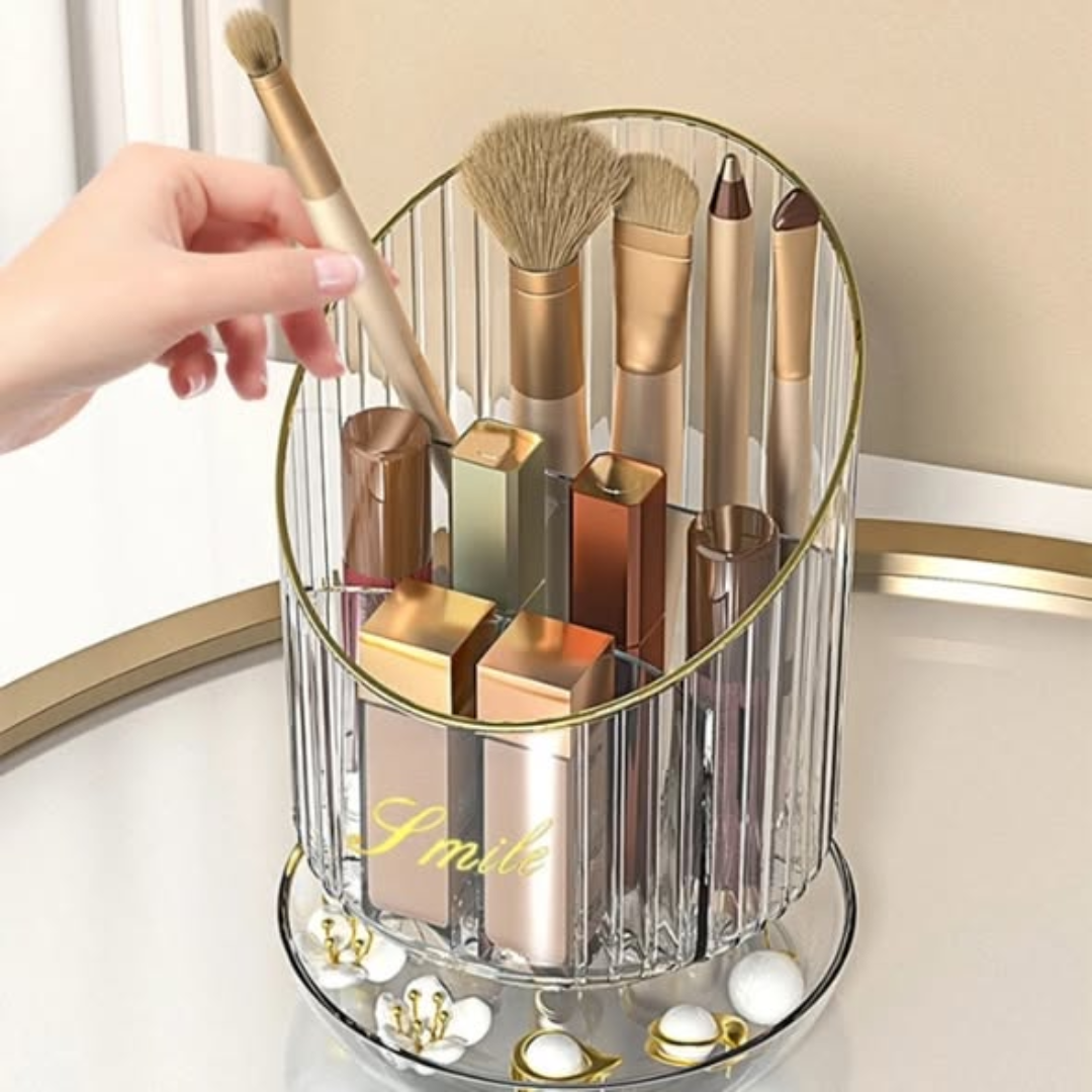 Rotating Makeup Brush Bucket Storage Box