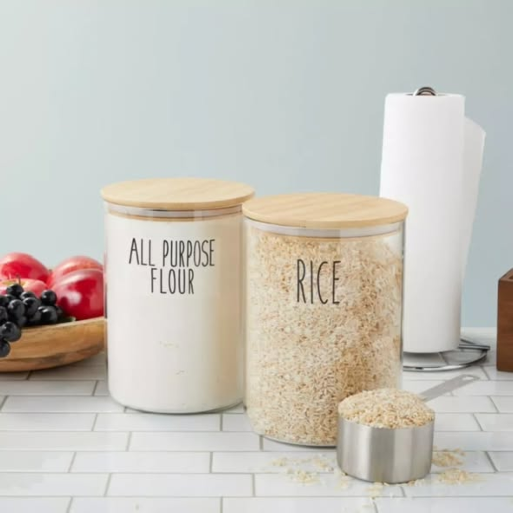 Airtight borosilicate glass storage jars