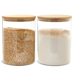 Airtight borosilicate glass storage jars