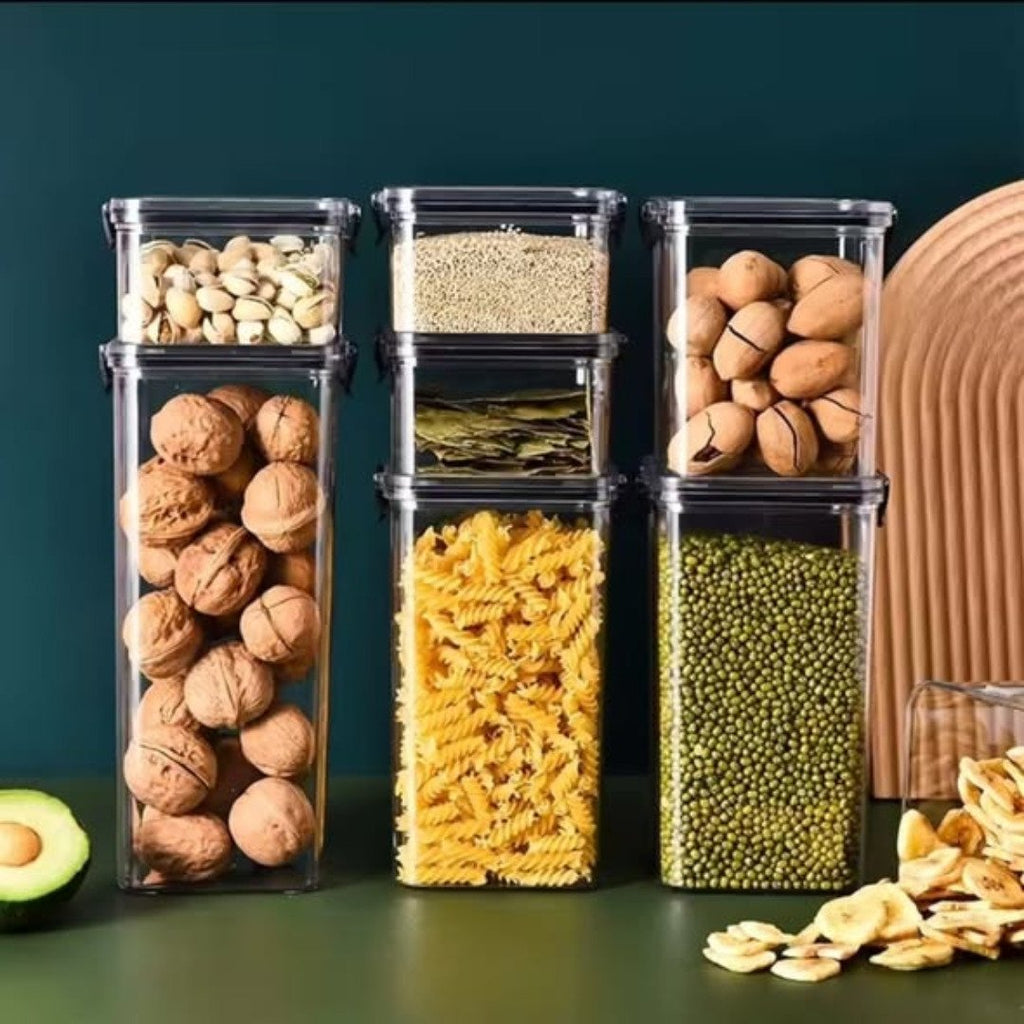 8pcs Airtight Transparent Acrylic Cereal Food/Pantry Storage Containers