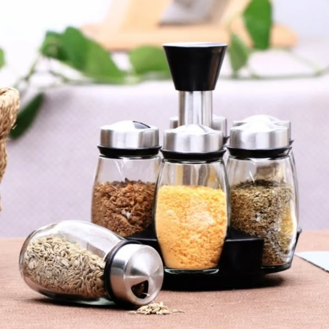7 pcs Rotating Spice Jars