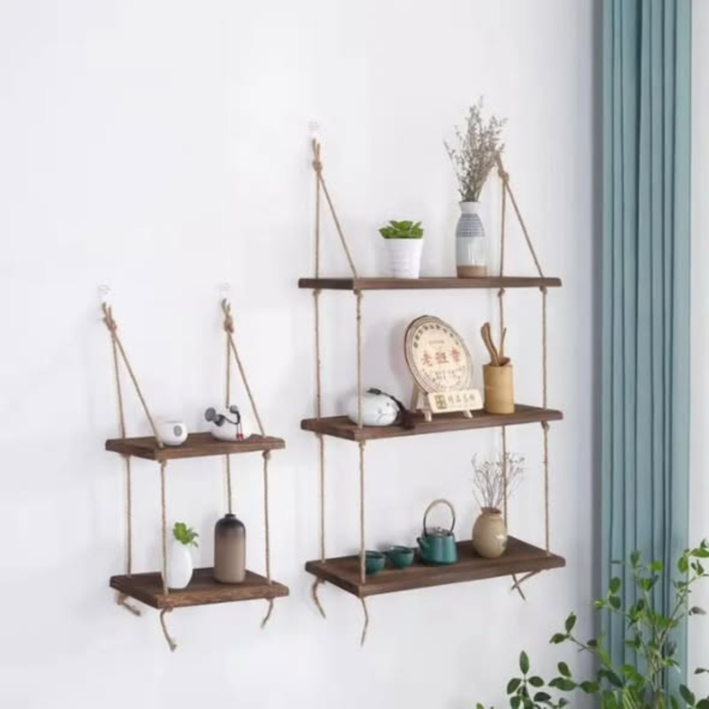 3 Tier Wood Floating Shelf