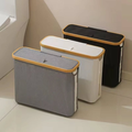 Toilet Paper Basket Organizer with Bamboo Lid