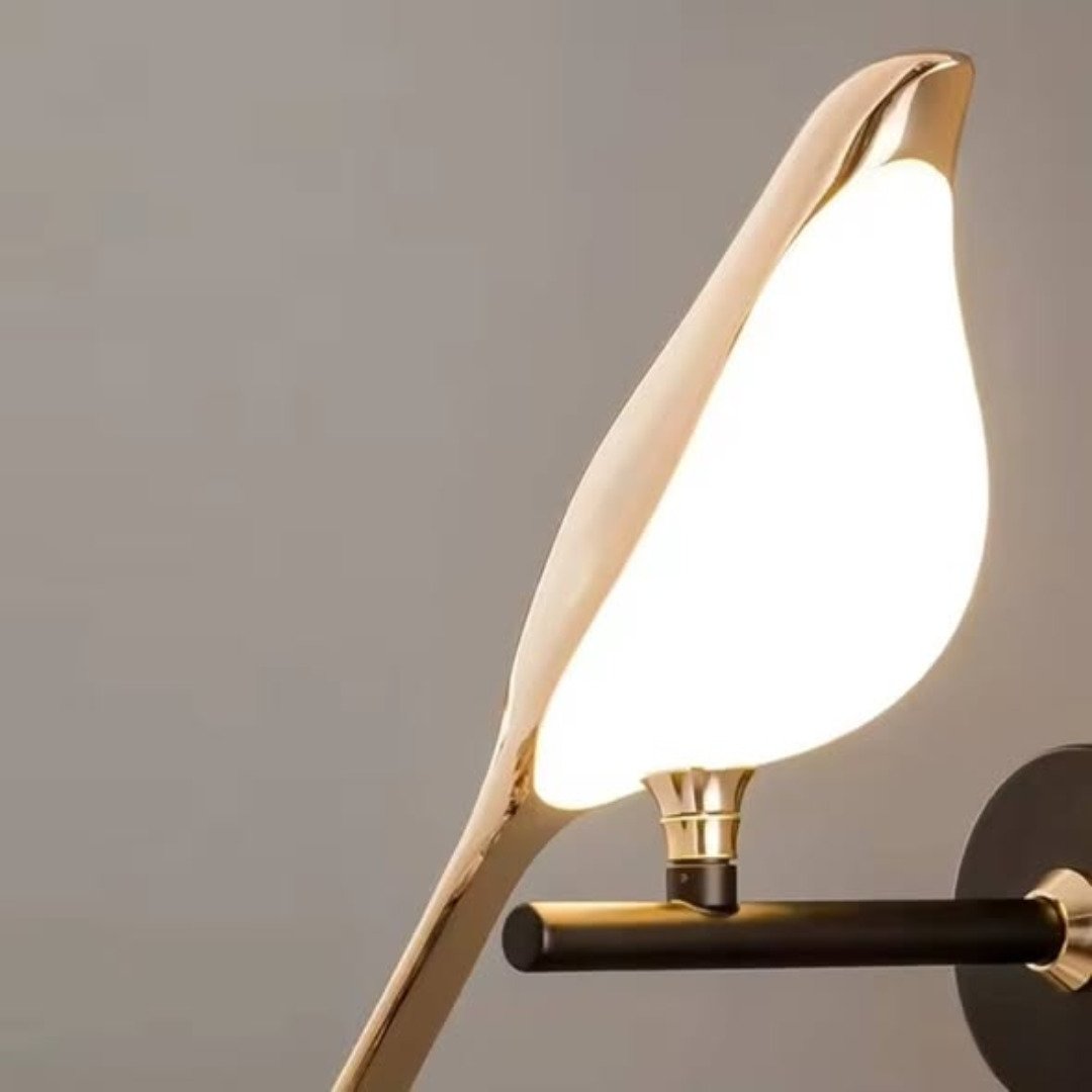 Gold LED Bird Wall Lamp