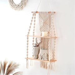 2 Tier Bohemian Wall Hanging Floating Shelves