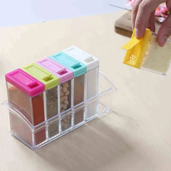 6 pcs Colourful transparent spice seasoning set
