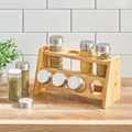 8pcs spice jar with wooden spice rack