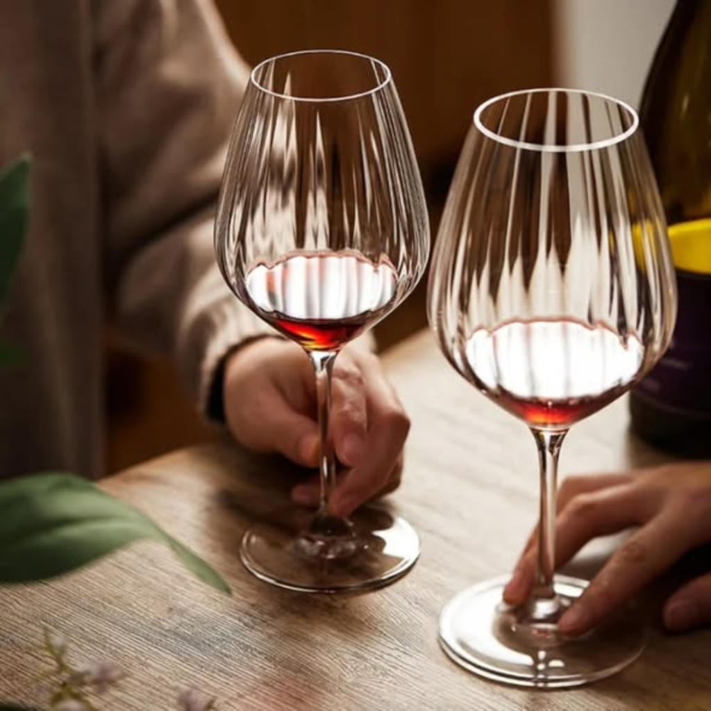 Crystal goblet wine glass